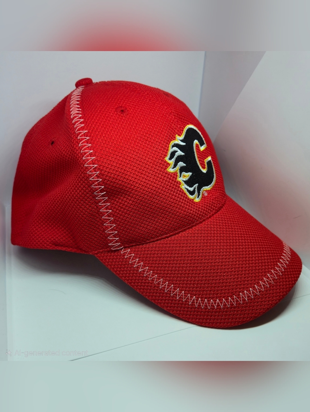 NHL Calgary Flames Molson Canadian Mesh Hat Red Sporty Retro Streetwear Cap OS - Picture 5 of 10
